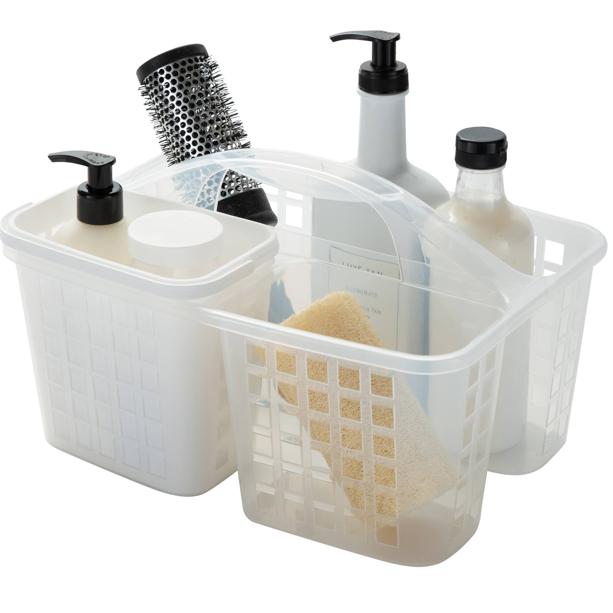 Bath Bliss White 2-in-1 Portable Bath Tote